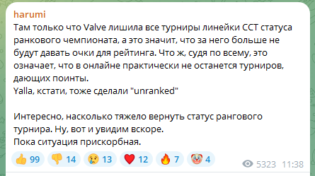 Dust2.us主编Mnmzzz：V社取消CCT系列赛事的排名资格